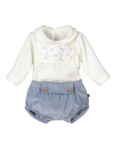 Conjunto pololo azul bebé niño 