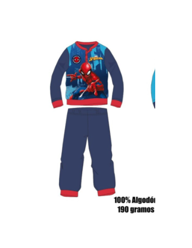 Pijama manga larga spiderman algodón niño 