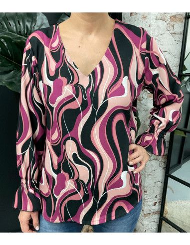 Blusa cuello pico mujer 