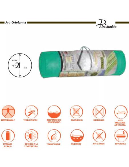 Colchón Ortfarma viscoelástico 90X190cm largo [product.brand] 5 - Ropa para Bebé | dyley | 