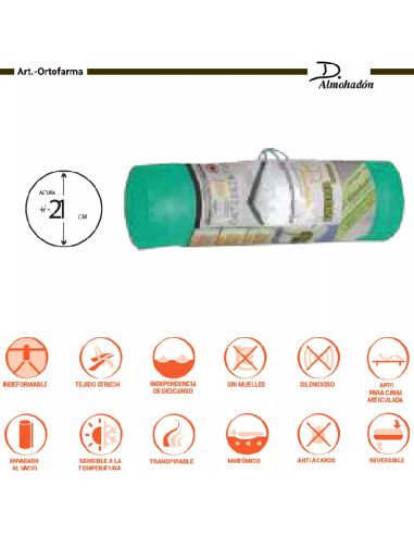 Colchón Orotofarma viscoelástico 135x190cm largo [product.brand] 5 - Ropa para Bebé | dyley | 