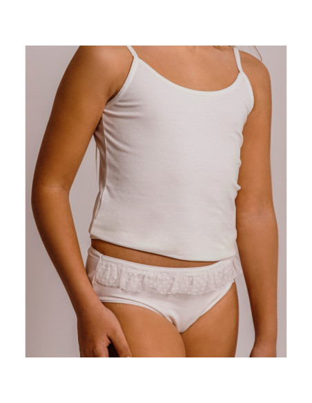 Conjunto braga y camiseta sin puntilla niña 