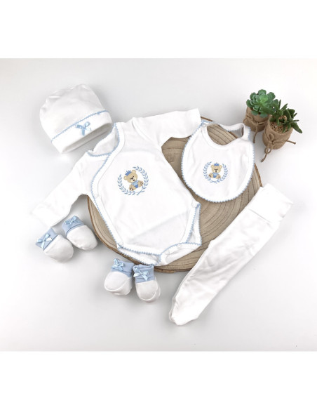Estuche regalo conjunto 6 piezas oso bebé 