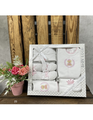 Estuche regalo conjunto 6 piezas oso bebé 