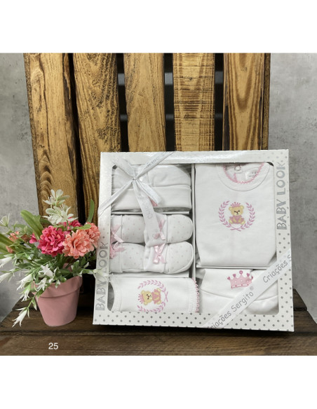 Estuche regalo conjunto 6 piezas oso bebé 