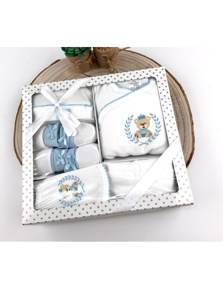 Estuche regalo conjunto 6 piezas oso bebé 