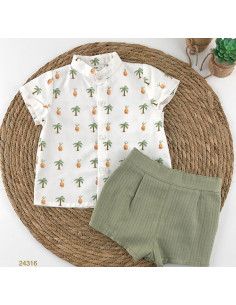 Conjunto 2 piezas manga corta y bermuda bebé niño 