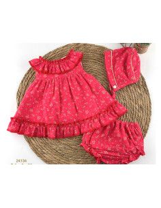 Vestido chambra y braguita bebé niña 