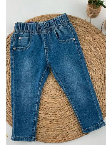 Pantalón tejano con goma niño 