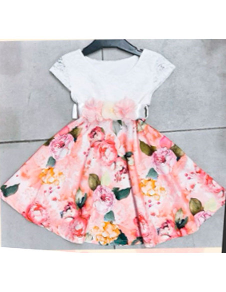Vestido flores sin mangas para niña 