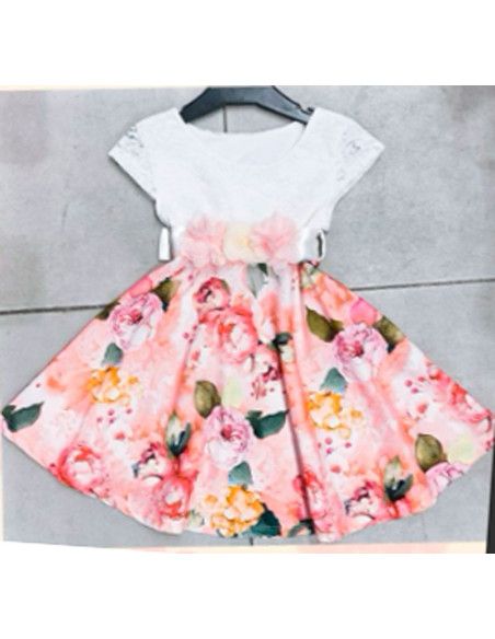 Vestido flores sin mangas para niña 