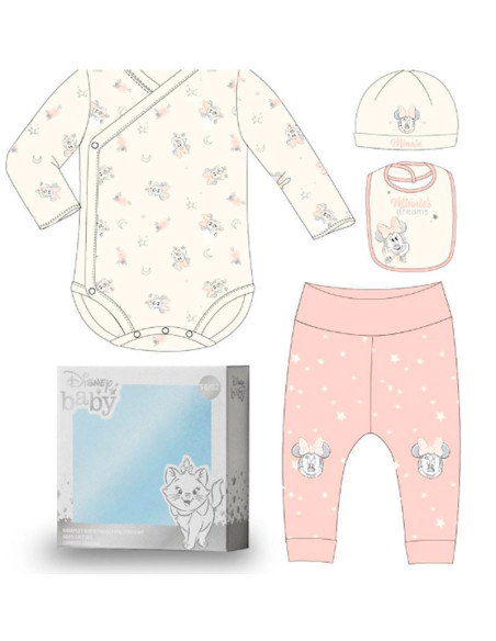 Regalo conjunto 4 piezas Minnie bebé 
