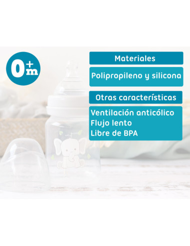 Biberón 0 m anticólico bebé 