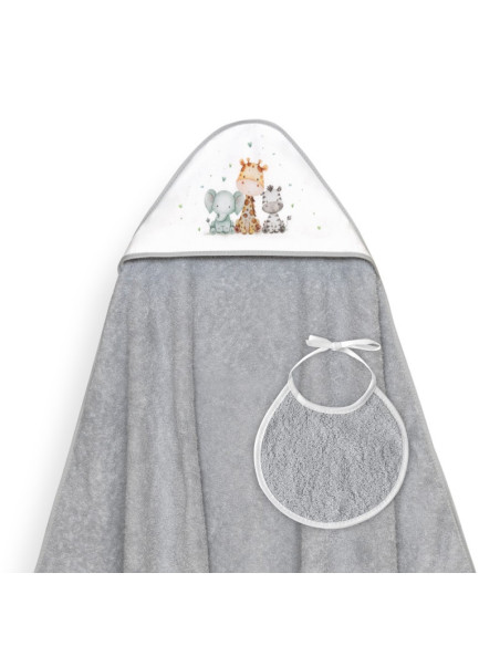 Capa de baño + babero jirafa elefante 