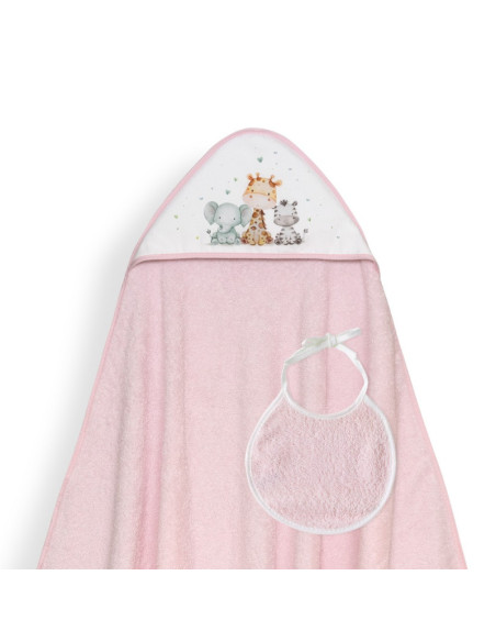 Capa de baño + babero jirafa elefante 