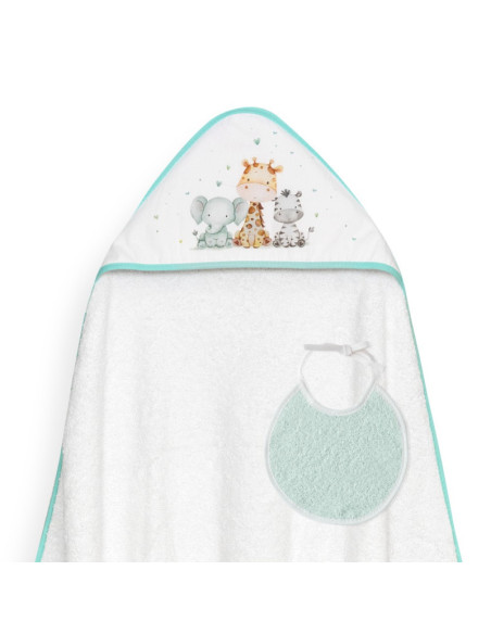 Capa de baño + babero jirafa elefante 