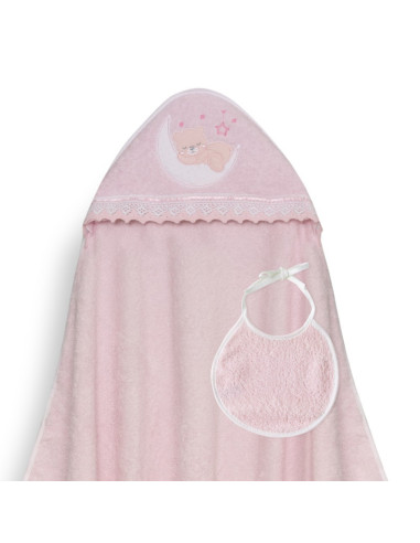 Capa de baño + babero osito luna 