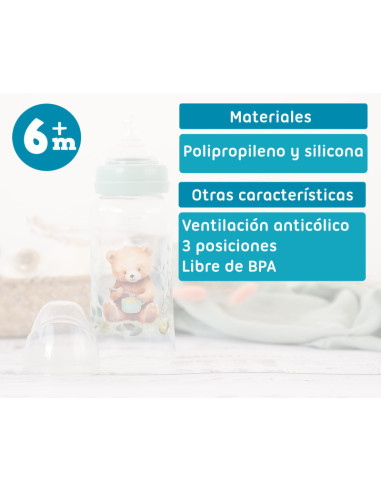 Biberón 6m anticólico bebé 