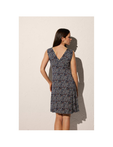 Vestido escote pico mujer 