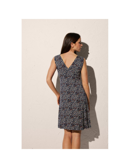 Vestido escote pico mujer 