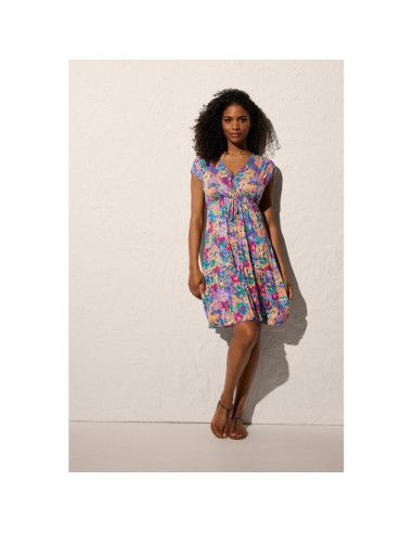 Vestido escote pico mujer 