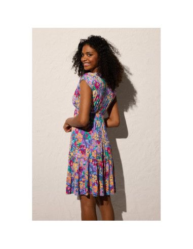 Vestido escote pico mujer 