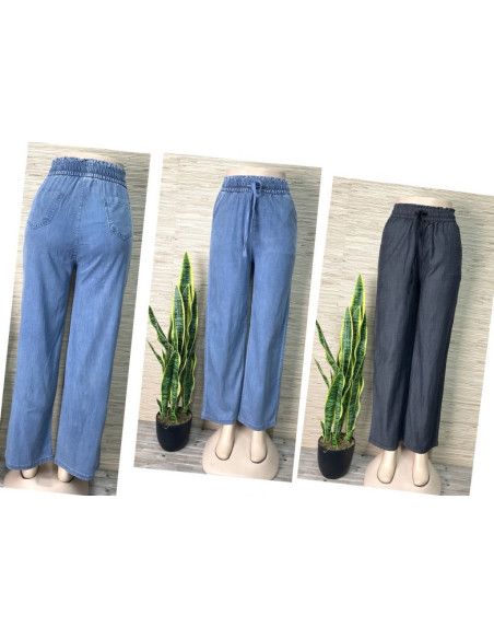 Pantalón efecto tejano mujer 