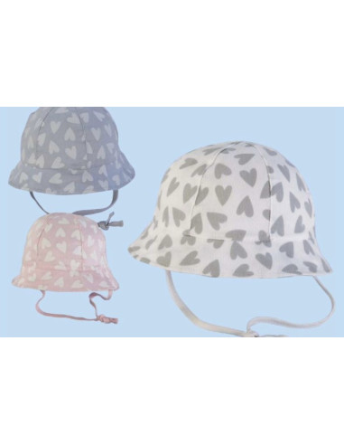 Gorra bebé corazones 