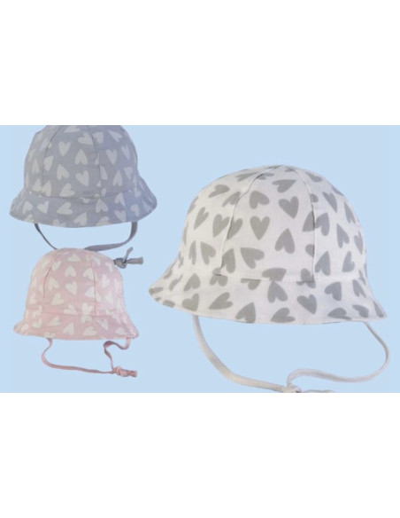 Gorra bebé corazones 