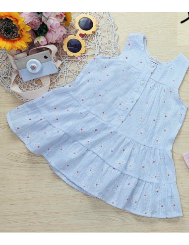Vestido tirante blanco fluido bebé niña 