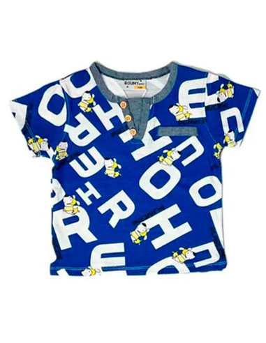 Camiseta manga corta letras bebé niño 