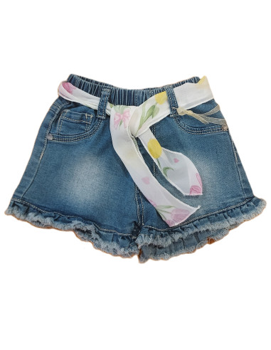 Pantalón corto denim bebé niña 