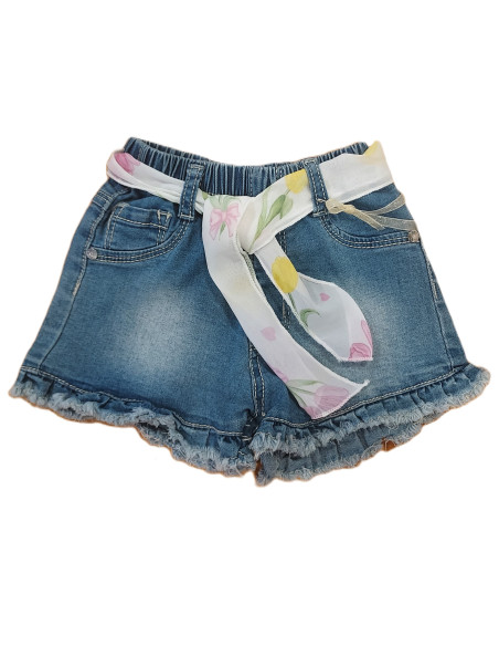 Pantalón corto denim bebé niña 