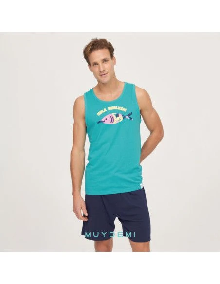 Pijama tirante ancho hombre 