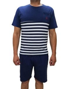 Pijama manga corta marinero hombre 
