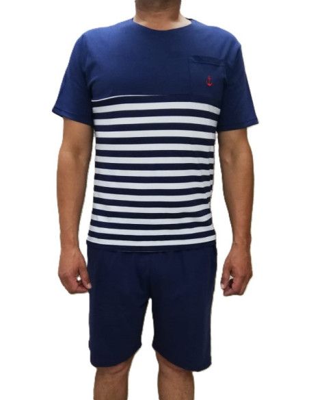 Pijama manga corta marinero hombre 