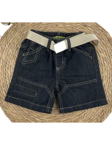 Bermuda tejano con cinturón infantil 