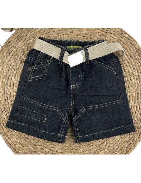 Bermuda tejano con cinturón infantil 