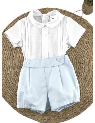 Conjunto manga corta y bermuda bebé niño 