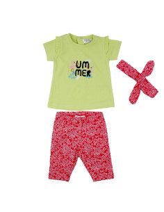 Conjunto de leggins y cinta bebé niña 