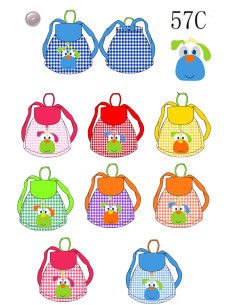 Mochila colegial guardería bordados  2