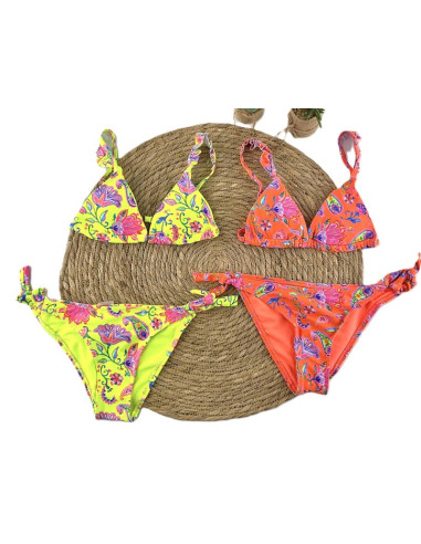 Conjunto bikini flores niña 