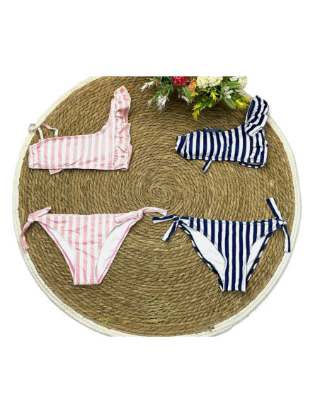 Conjunto bikini rayas niña 