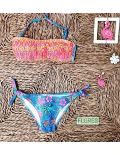 Conjunto bikini flores niña 