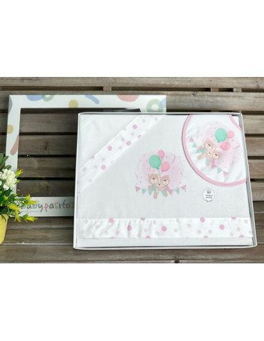 Tríptico mini cuna con babero 