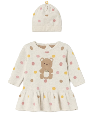 Vestido con gorro tricot bebé niña [product.brand] 1 - Ropa para Bebé | dyley | 