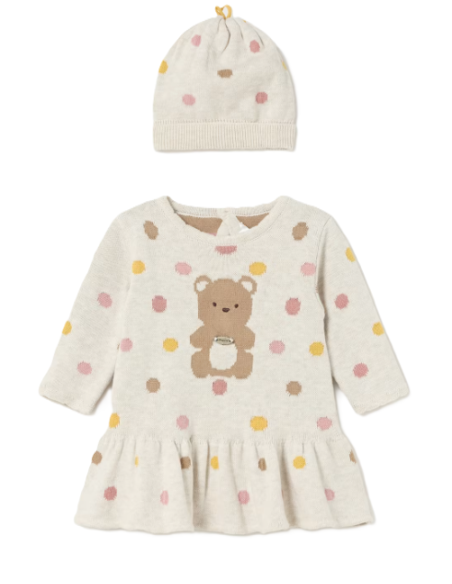Vestido con gorro tricot bebé niña [product.brand] 1 - Ropa para Bebé | dyley | 
