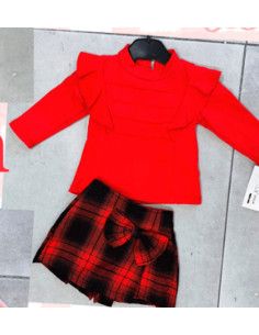 Conjunto 2 piezas short falda cuadros bebé niña [product.brand] 1 - Ropa para Bebé | dyley | 