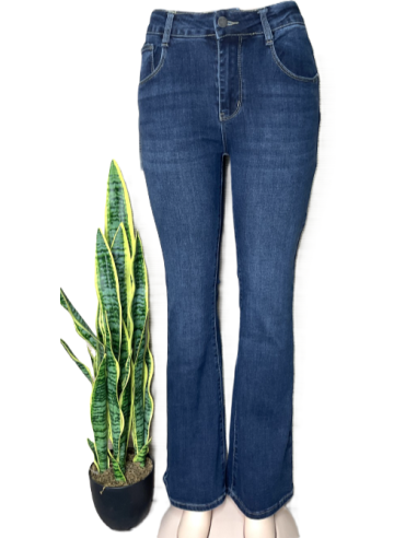 Pantalones tejano campana mujer 