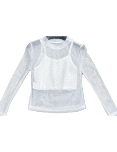 Blusa manga larga transparente para niña 